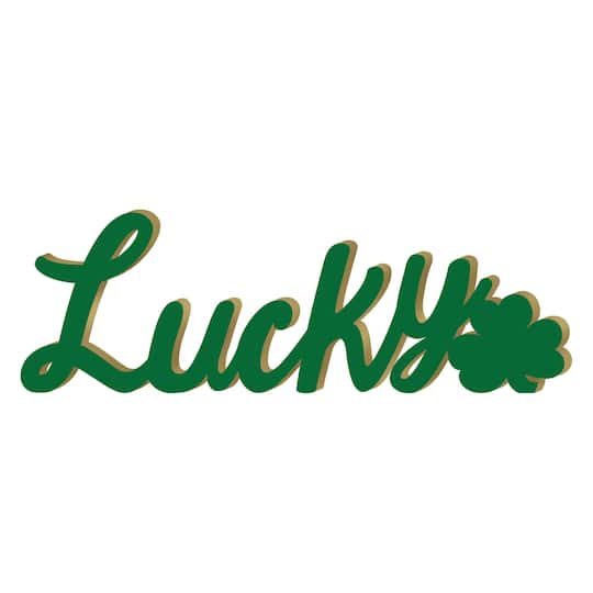 15&#x22; St. Patrick&#x27;s Day Lucky Script Sign